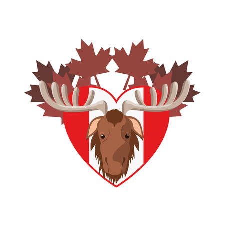 Moose animal design, forest canada life nature and fauna theme Vector illustrationのイラスト素材