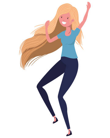 dancing woman in white background vector illustration designのイラスト素材