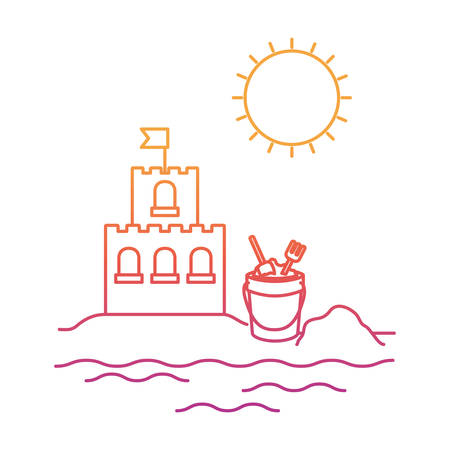 silhouette of sand castle on white background vector illustration designのイラスト素材