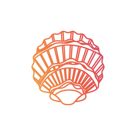 silhouette seashell on the sea in white background vector illustration designのイラスト素材