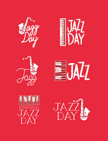 jazz day poster set of templates vector illustration designのイラスト素材