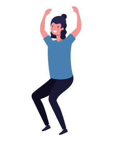 young man dancing in white background vector illustration designのイラスト素材