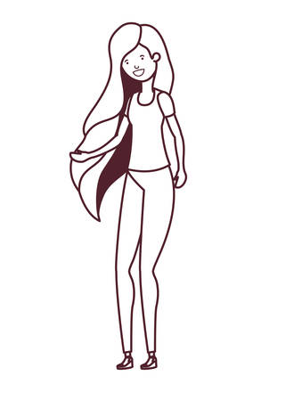 silhouette of dancing woman in white background vector illustration designのイラスト素材