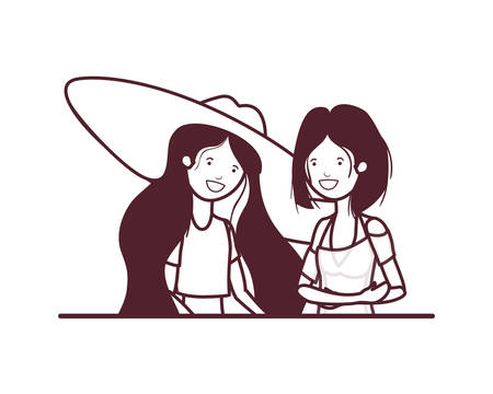 silhouette of women with swimsuit on white background vector illustration designのイラスト素材