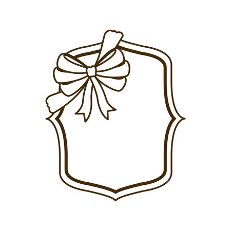 silhouette of frame with ribbon in white background vector illustration designのイラスト素材