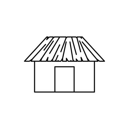 silhouette of house on the beach with white background vector illustration designのイラスト素材
