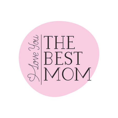 mom i love you label isolated icon vector illustration designのイラスト素材