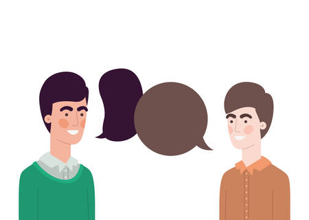 men with speech bubble avatar character vector illustration designのイラスト素材