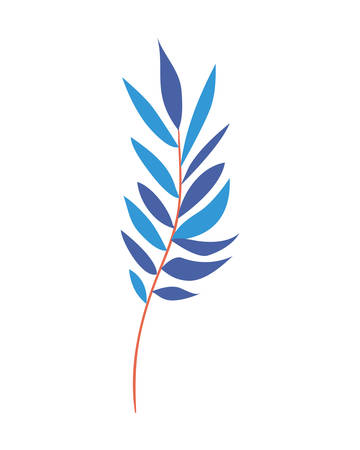 branch with leaves on white background vector illustration designのイラスト素材