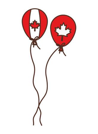 Maple leaf balloon and canada design, Culture national country travel and tourism theme Vector illustrationのイラスト素材