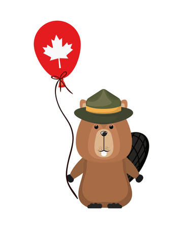 Beaver animal design, forest canada life nature and fauna theme Vector illustrationのイラスト素材