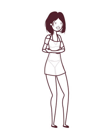 silhouette of woman with swimsuit on white background vector illustration designのイラスト素材