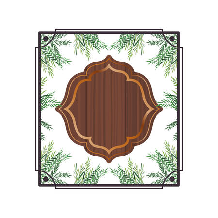 frame with foliage isolated icon vector illustration designのイラスト素材