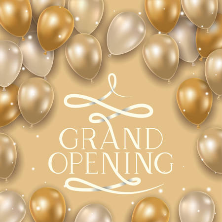 grand opening message and balloons helium vector illustrationのイラスト素材
