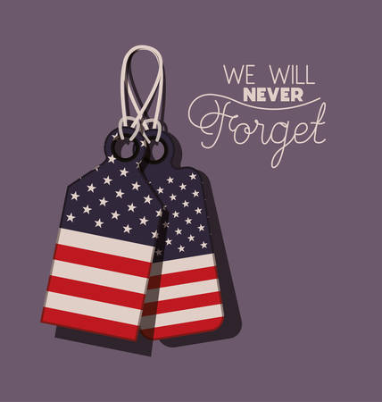 metal plates with usa flag of memorial day vector illustration designのイラスト素材