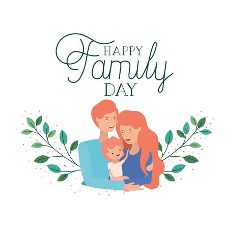 happy family day label isolated icon vector illustration designのイラスト素材