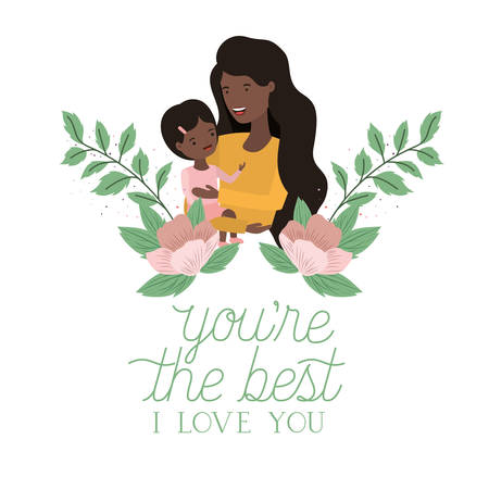 woman with baby avatar character vector illustration designのイラスト素材