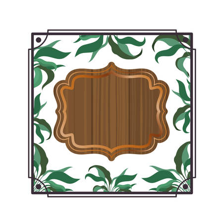 frame with foliage isolated icon vector illustration designのイラスト素材