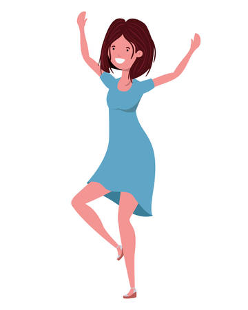 dancing woman in white background vector illustration designのイラスト素材