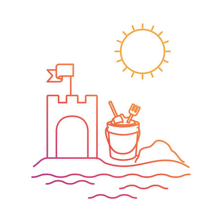silhouette of sand castle on white background vector illustration designのイラスト素材