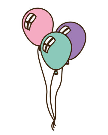 helium balloons on white background vector illustration designのイラスト素材