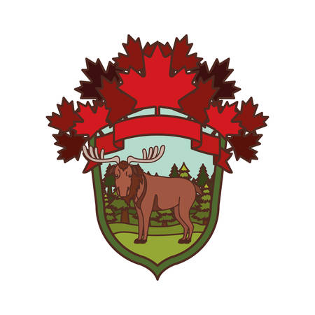 Moose animal design, forest canada life nature and fauna theme Vector illustrationのイラスト素材