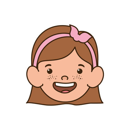 head of baby girl smiling with white background vector illustration designのイラスト素材