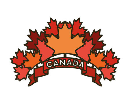 Maple leaf and canada design, Culture national country travel and tourism theme Vector illustrationのイラスト素材