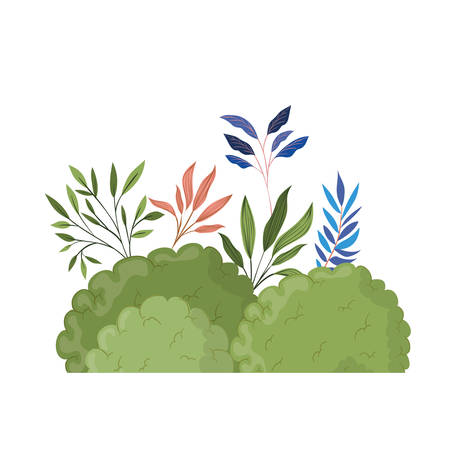 landscape with shrubs and leaves isolated icon vector illustration designのイラスト素材