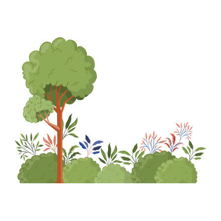 landscape with tall tree isolated icon vector illustration designのイラスト素材