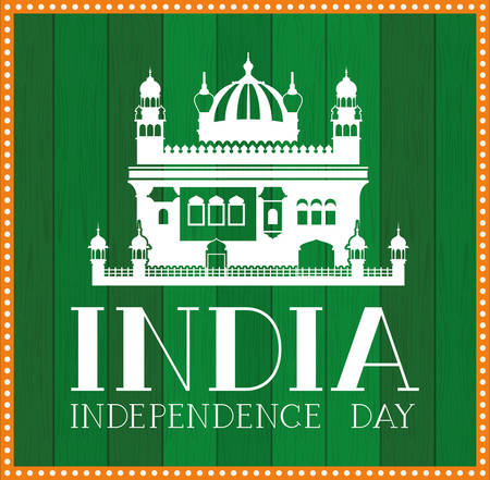indian amritsar golden temple with green background vector illustration designのイラスト素材