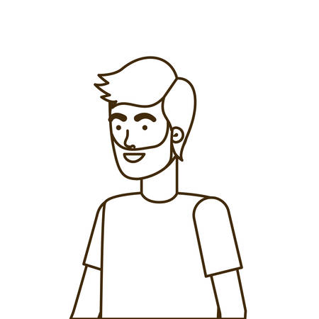 young man in white background avatar character vector illustration designのイラスト素材