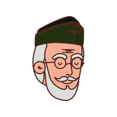 veteran head avatar character vector illustration designのイラスト素材