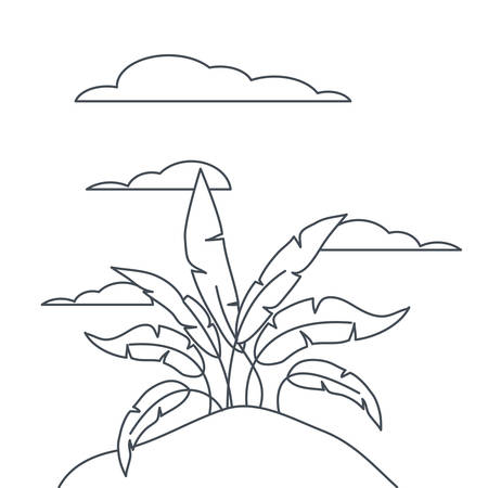 plant in landscape isolated icon vector illustration designのイラスト素材