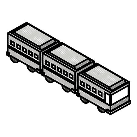 articulated bus transport isometric icon vector illustration designのイラスト素材