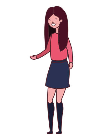 dancing woman in white background vector illustration designのイラスト素材