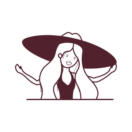 silhouette of woman with swimsuit on white background vector illustration designのイラスト素材