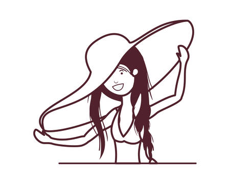 silhouette of woman with swimsuit on white background vector illustration designのイラスト素材