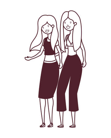 silhouette of women with swimsuit on white background vector illustration designのイラスト素材