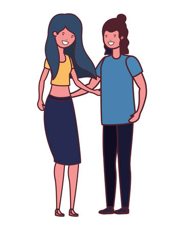 young couple dancing in white background vector illustration designのイラスト素材