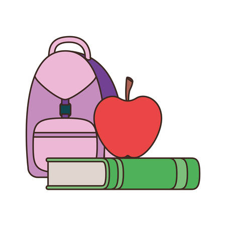 handbag school with notebooks on white background vector illustration designのイラスト素材