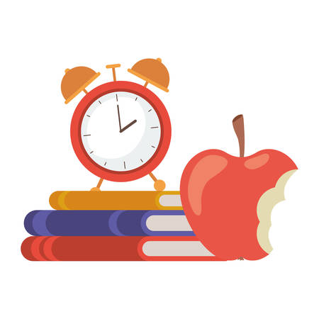 stack of books with apple fruit icon vector illustration designのイラスト素材