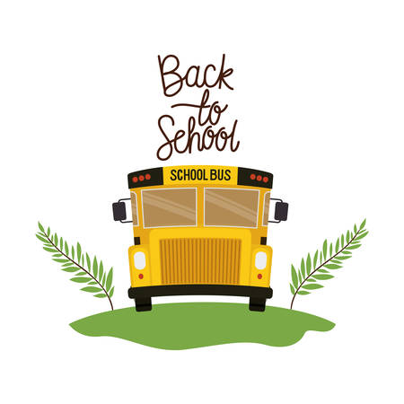 school bus with back to school label vector illustration designのイラスト素材