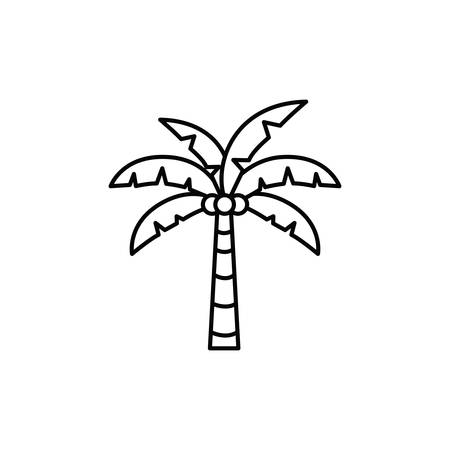 palm tree with coconut in white background vector illustration designのイラスト素材