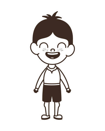 silhouette of student boy standing on white background ector illustration designのイラスト素材