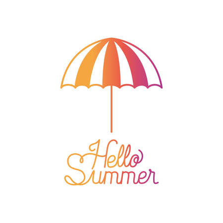 hello summer label with colorful image vector illustration designのイラスト素材