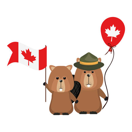 Beaver animal design, forest canada life nature and fauna theme Vector illustrationのイラスト素材