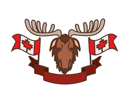 Moose animal design, forest canada life nature and fauna theme Vector illustrationのイラスト素材