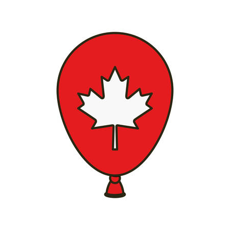 Maple leaf balloon and canada design, Culture national country travel and tourism theme Vector illustrationのイラスト素材