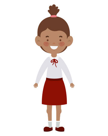 student girl standing smiling on white background vector illustration designのイラスト素材